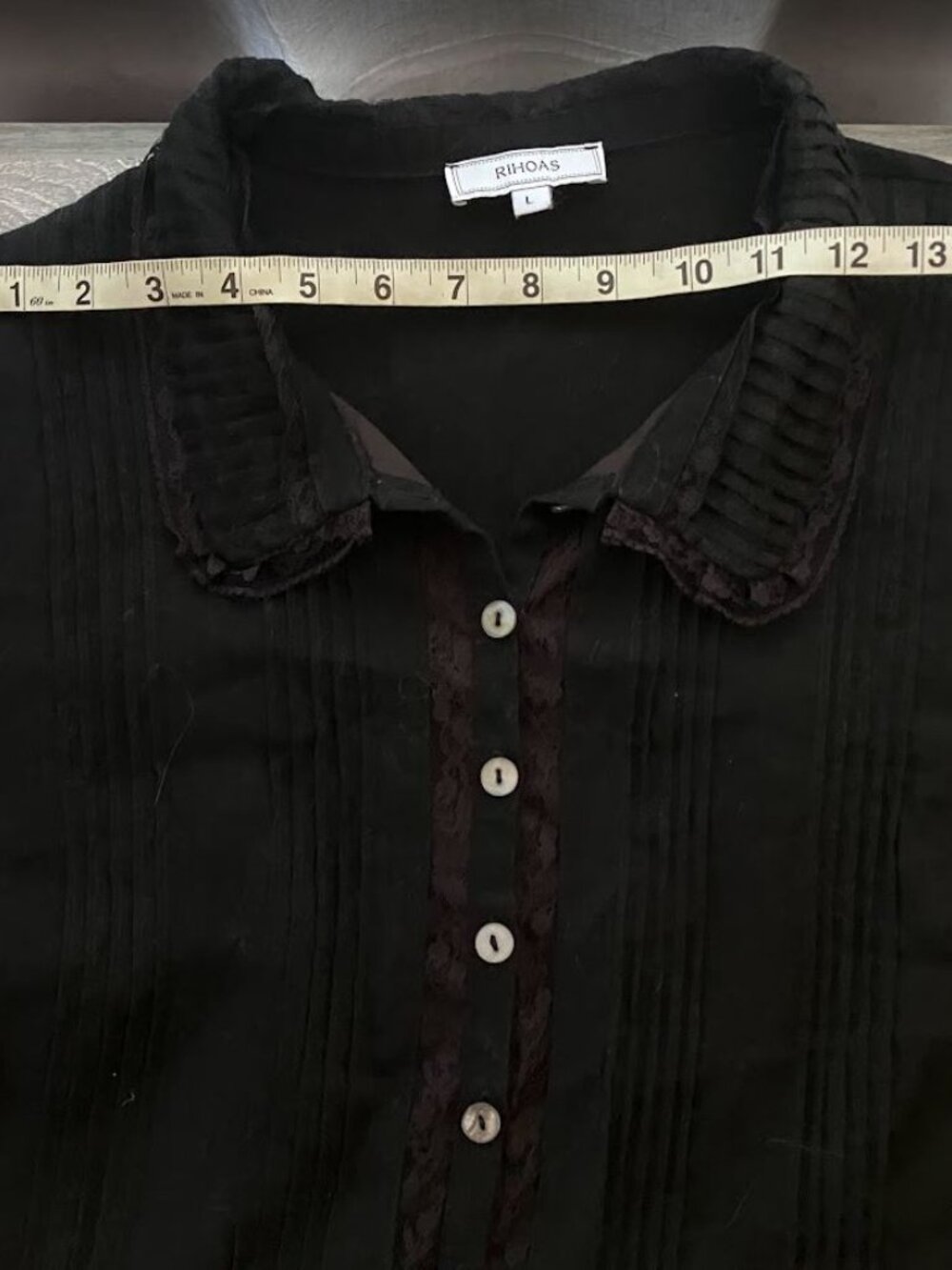 French inspired Cotton Peasant blouse - Picture 5 of 7